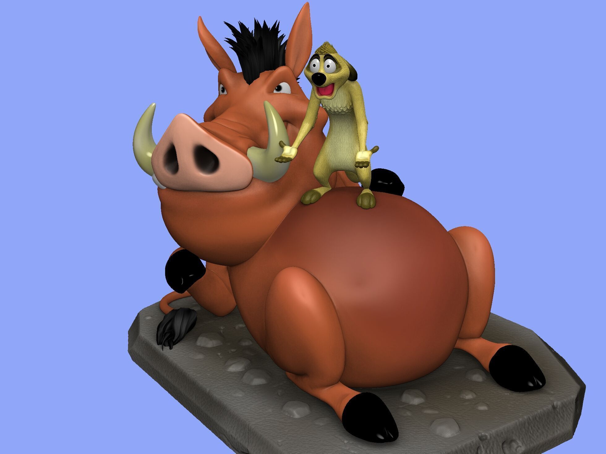 Timon and Pumbaa for 3d printing STL 3D print model_9