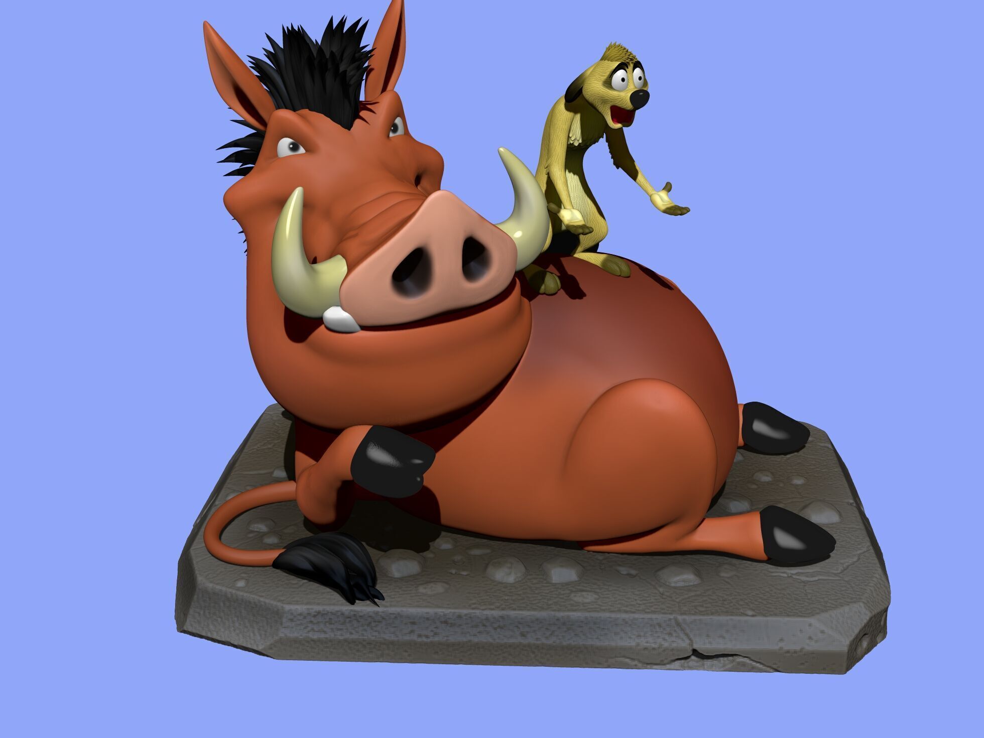 Timon and Pumbaa for 3d printing STL 3D print model_8