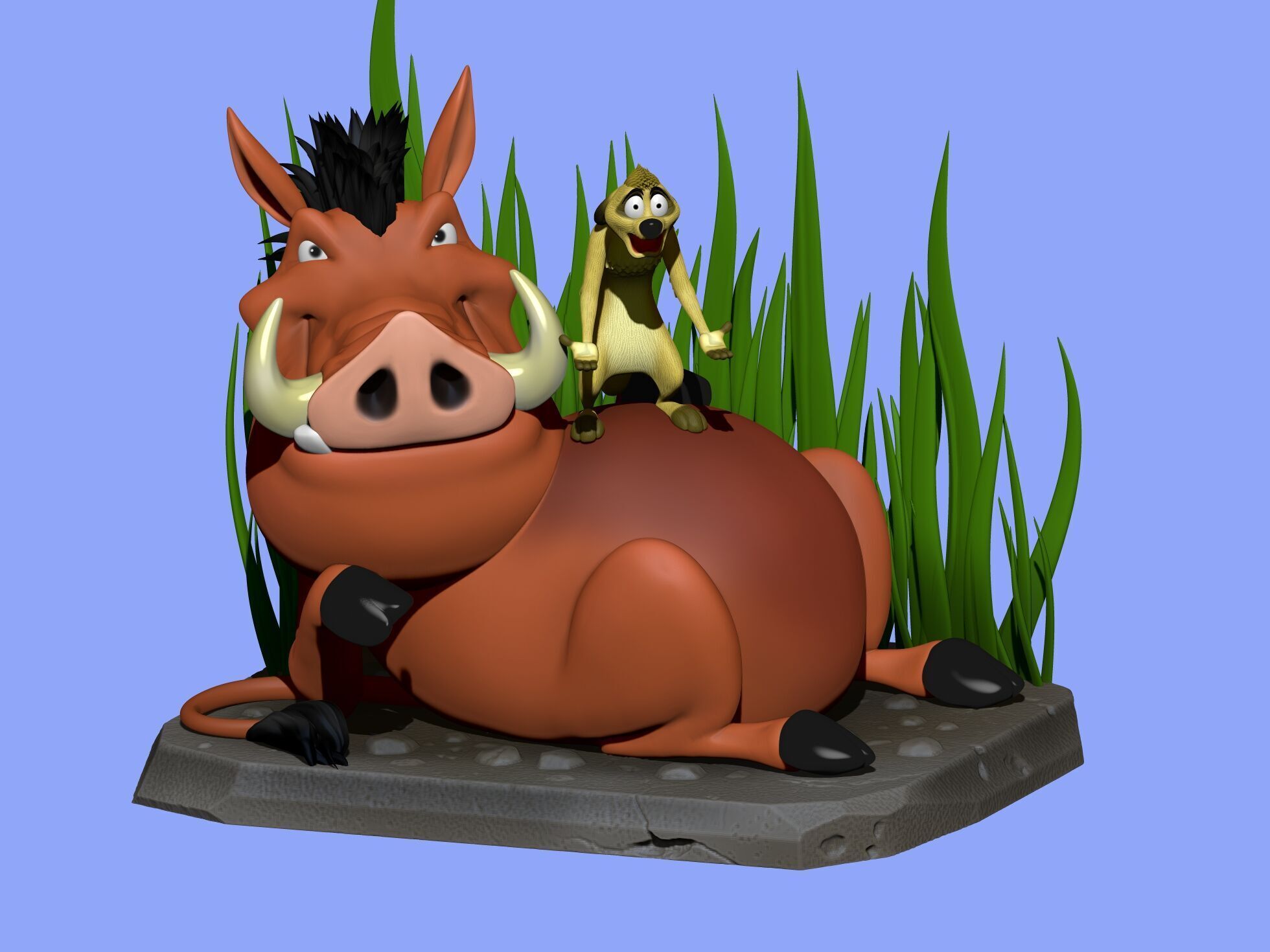 Timon and Pumbaa for 3d printing STL 3D print model_24