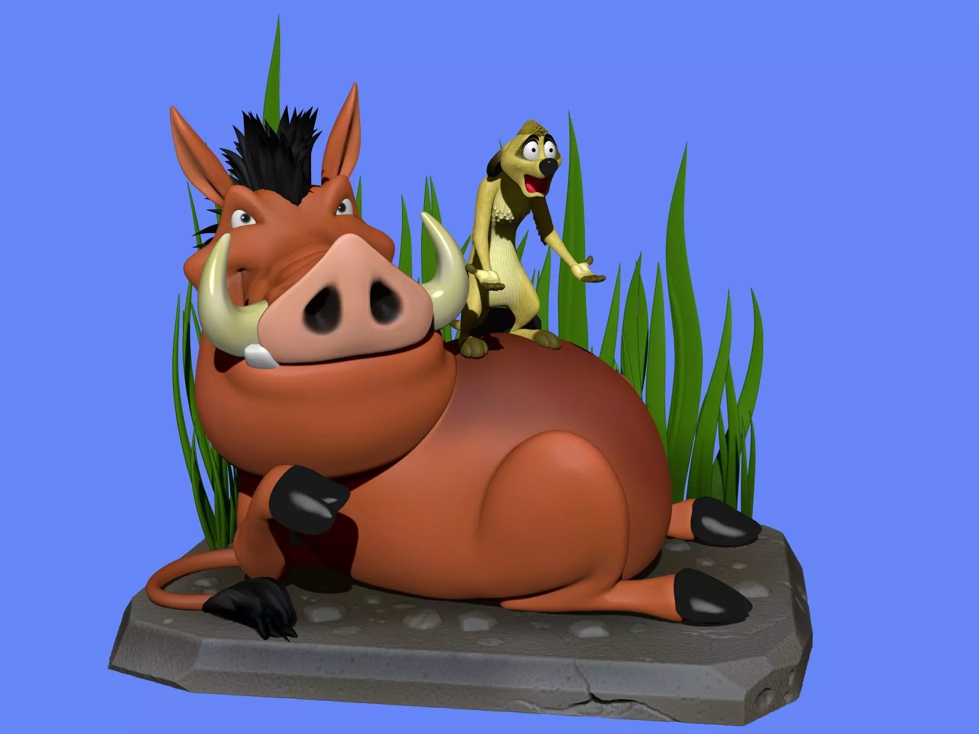Timon and Pumbaa for 3d printing STL 3D print model_0