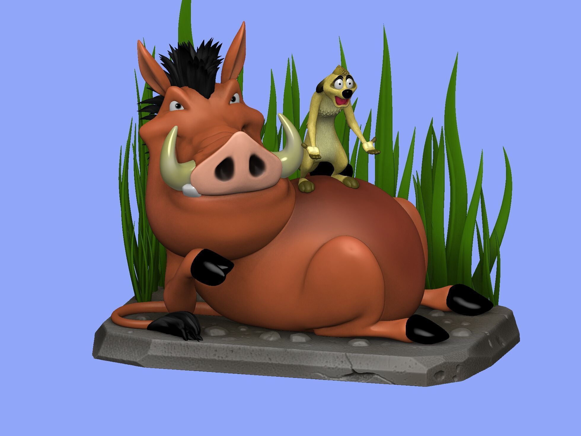 Timon and Pumbaa for 3d printing STL 3D print model_22