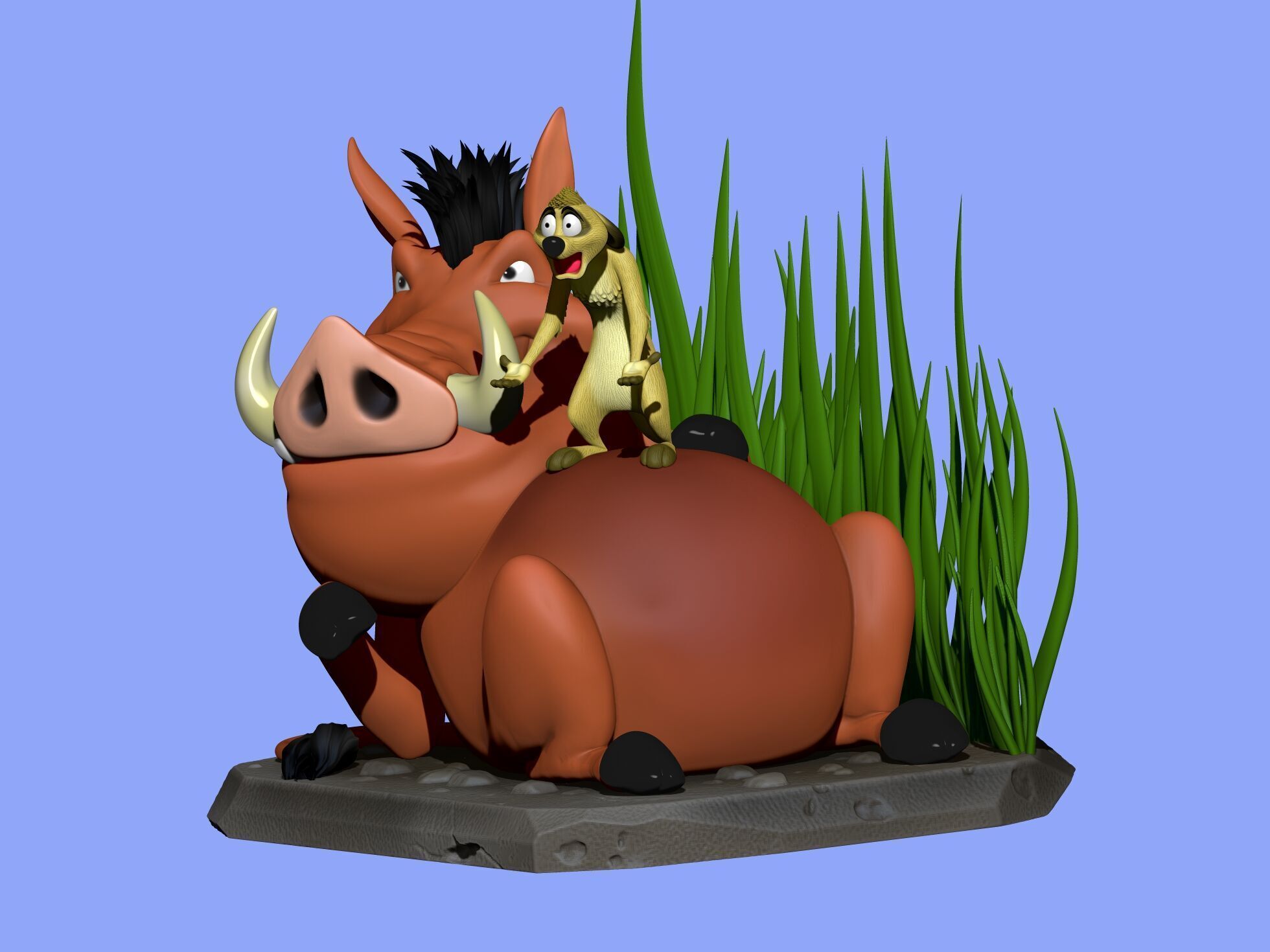 Timon and Pumbaa for 3d printing STL 3D print model_26