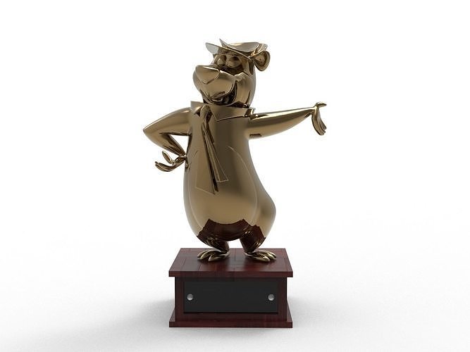 Yogi Bear Cartoon Figure Low-poly 3D model