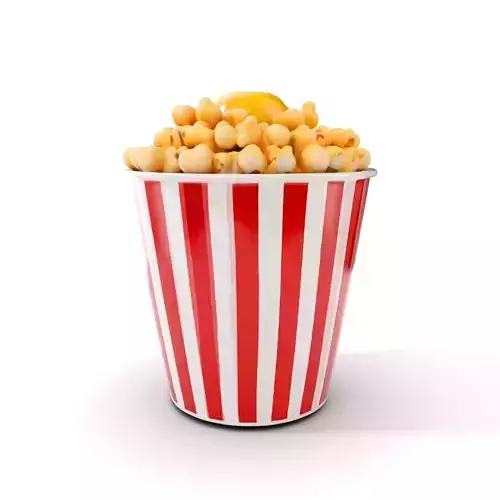Popcorn Bucket with Cheese Topping D Model Pack Low-poly 3D model