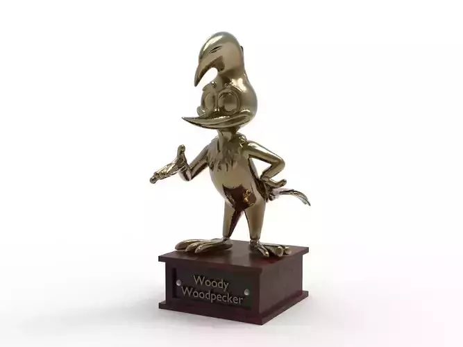 Woody Woodpecker Cartoon Figure Low-poly 3D model