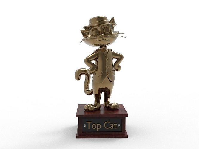 Top Cat Cartoon Figure Low-poly 3D model