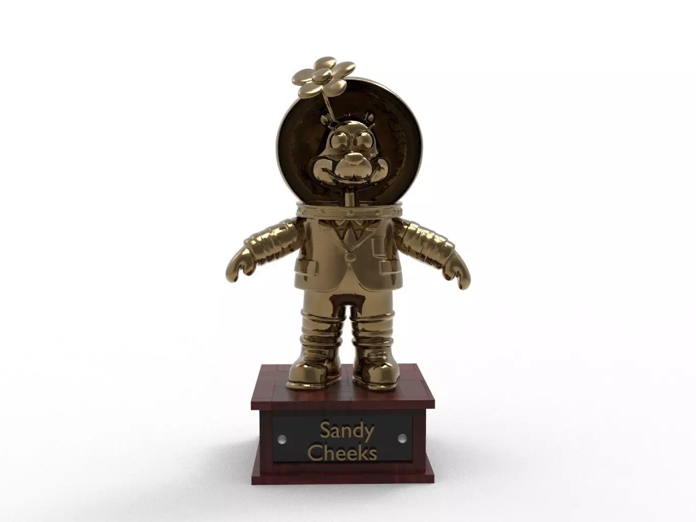 Sandy Cheeks Cartoon Figure Low-poly 3D model_0