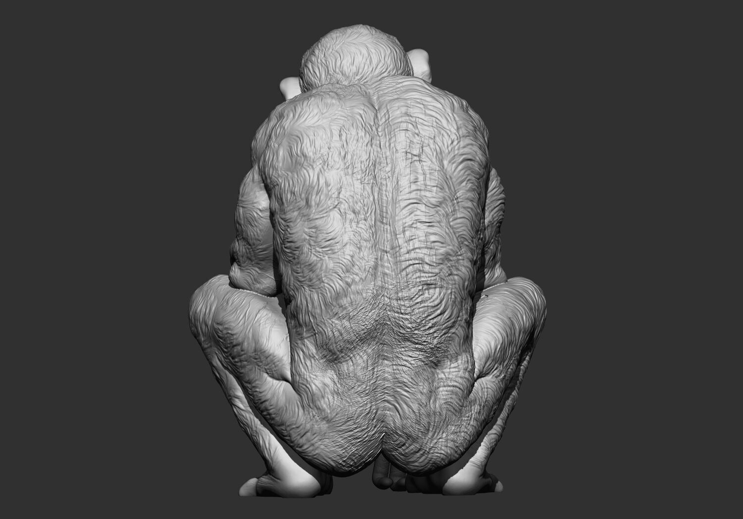 Chimpanzee monkey stl 3d printable model 3D print model_4