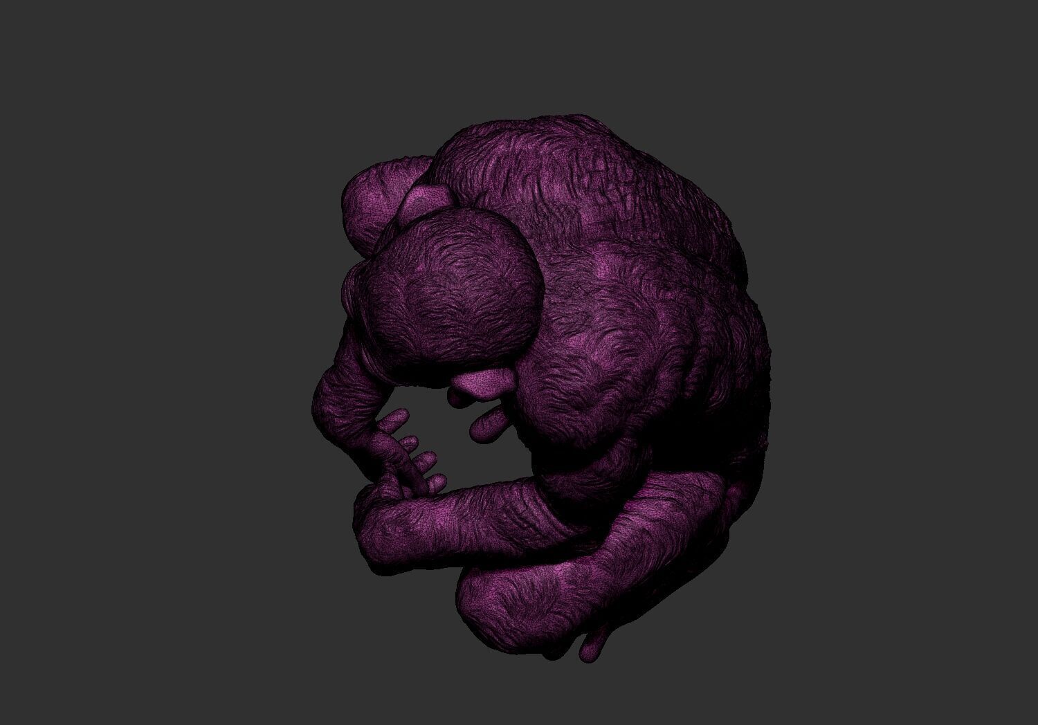 Chimpanzee monkey stl 3d printable model 3D print model_5