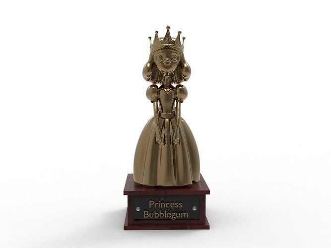 Princess Bubblegum Cartoon Figure Low-poly 3D model