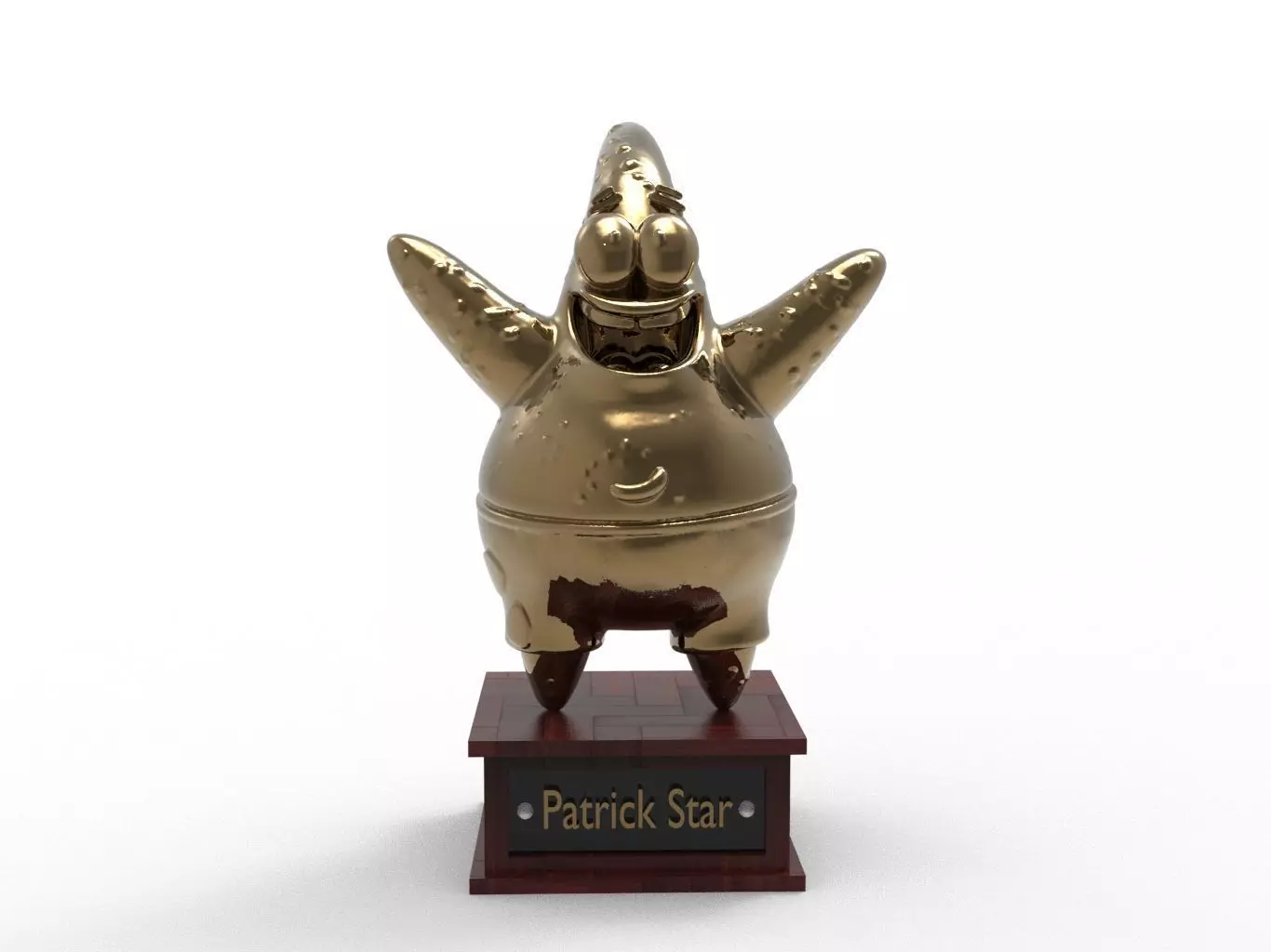 Patrick Star Cartoon Figure Low-poly 3D model_0