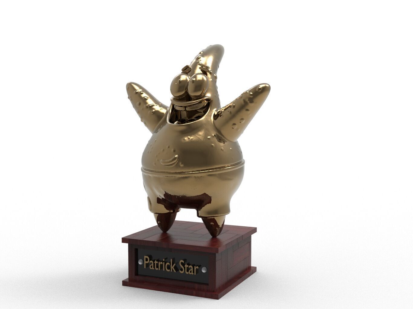 Patrick Star Cartoon Figure Low-poly 3D model_2