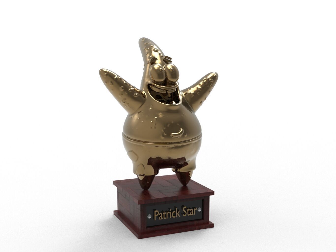 Patrick Star Cartoon Figure Low-poly 3D model_1