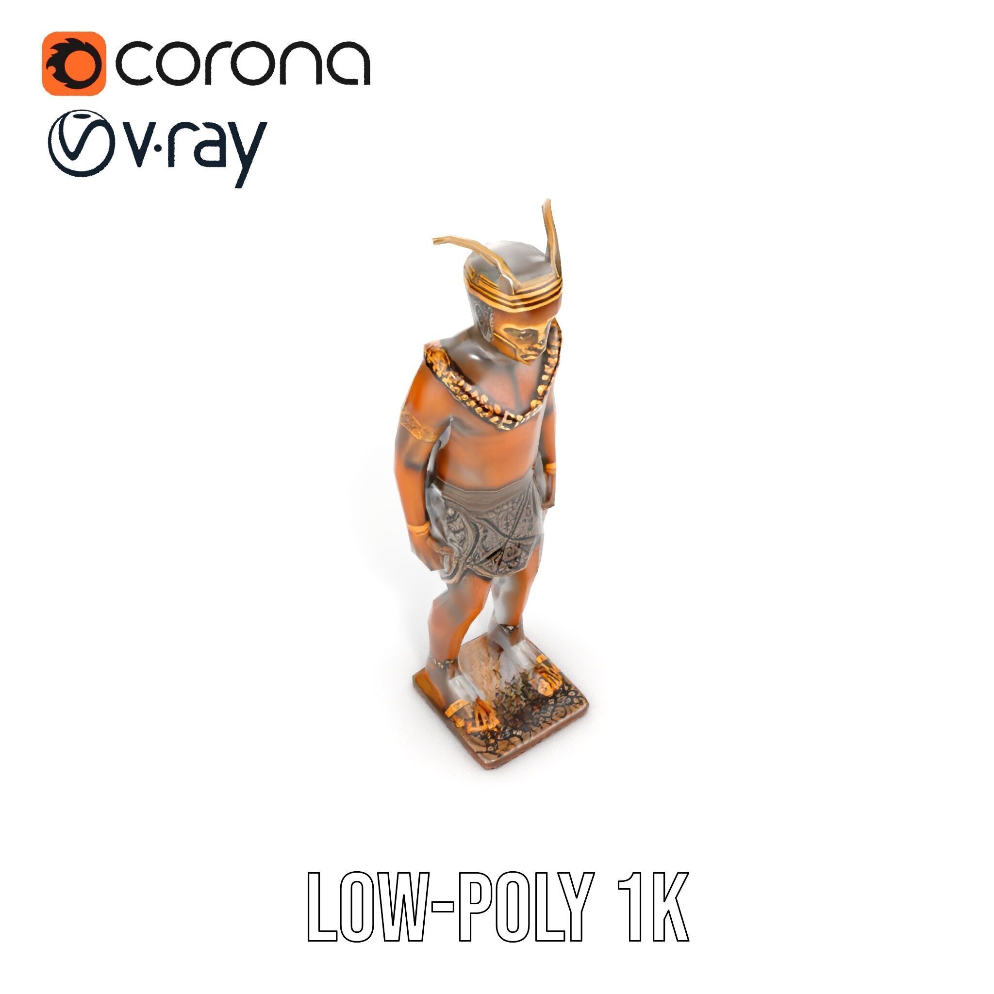 Ancient Tribal Warrior Model Pack Low-poly 3D model_21