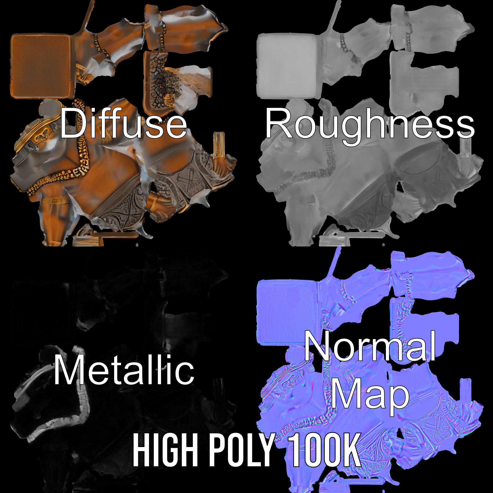 Ancient Tribal Warrior Model Pack Low-poly 3D model_3