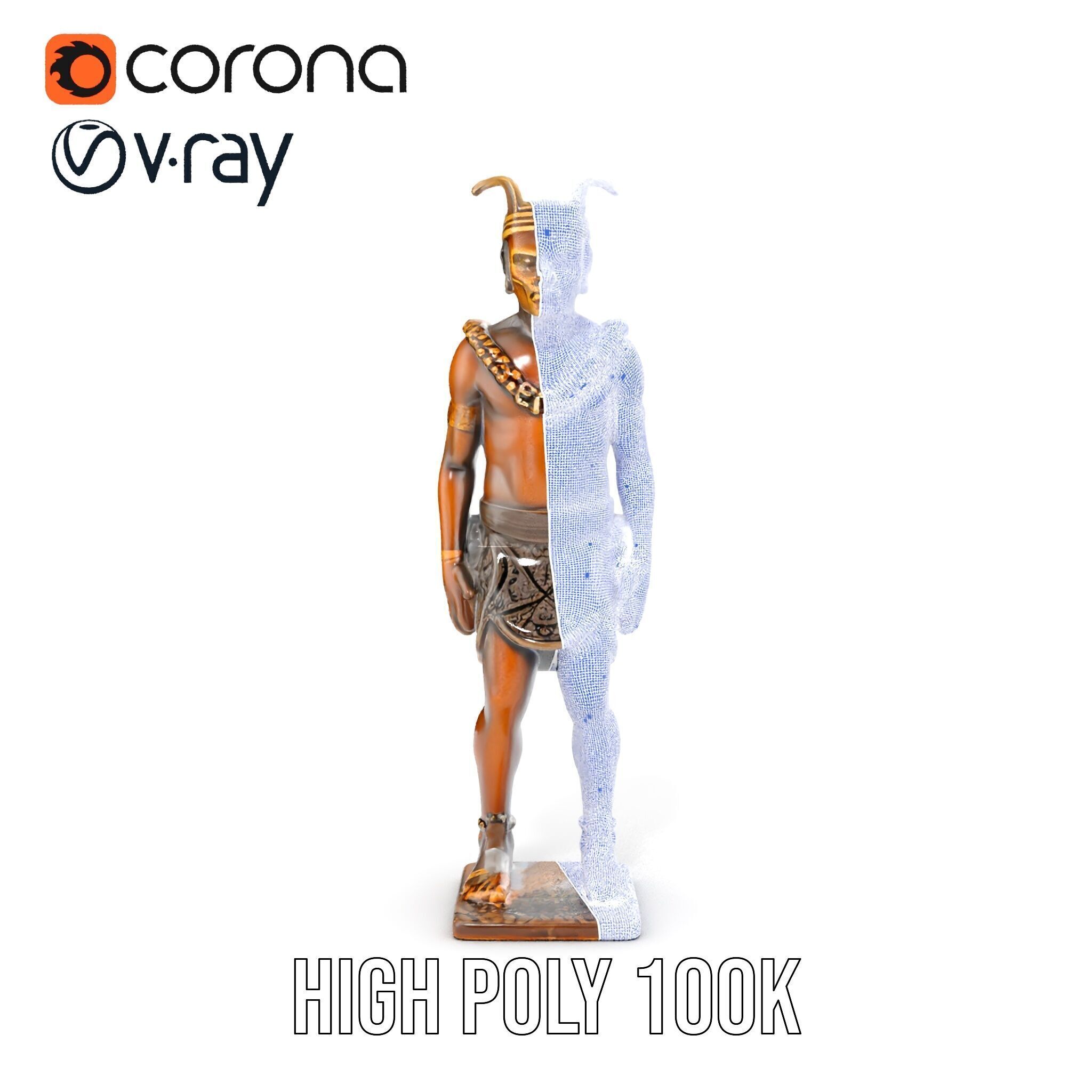 Ancient Tribal Warrior Model Pack Low-poly 3D model_38