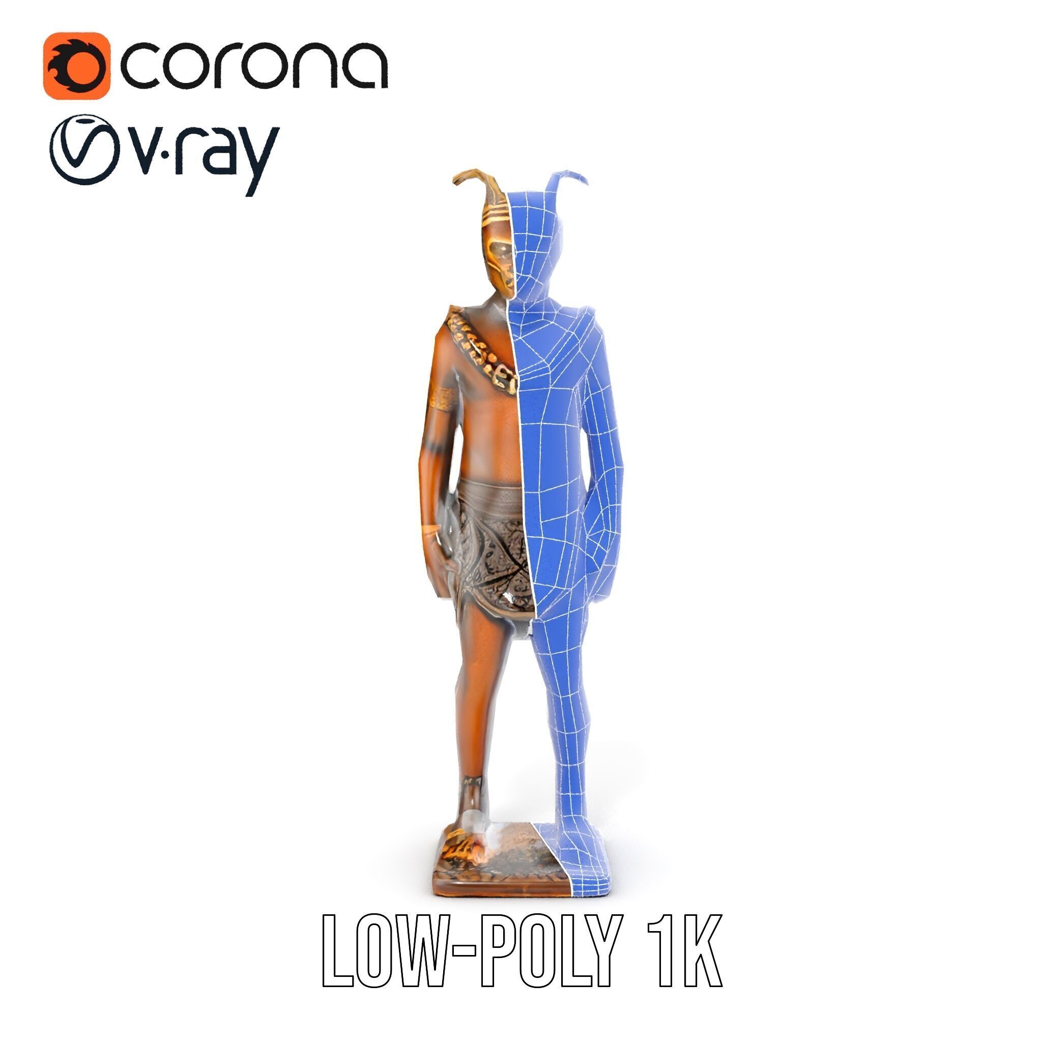 Ancient Tribal Warrior Model Pack Low-poly 3D model_30