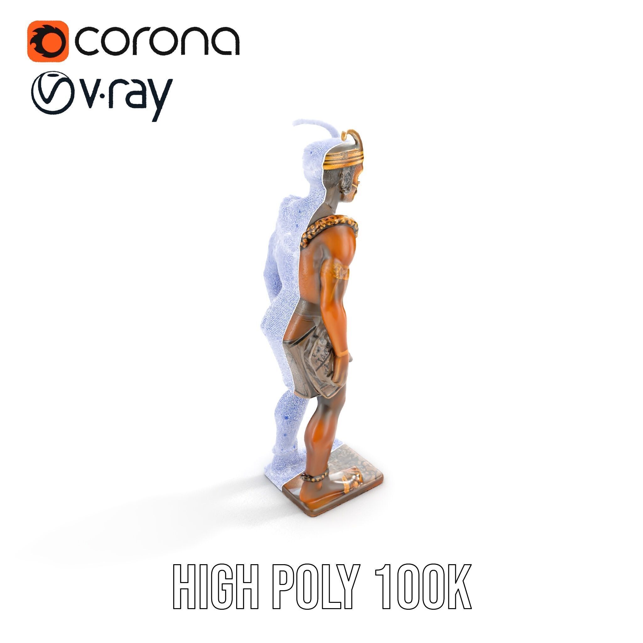 Ancient Tribal Warrior Model Pack Low-poly 3D model_19