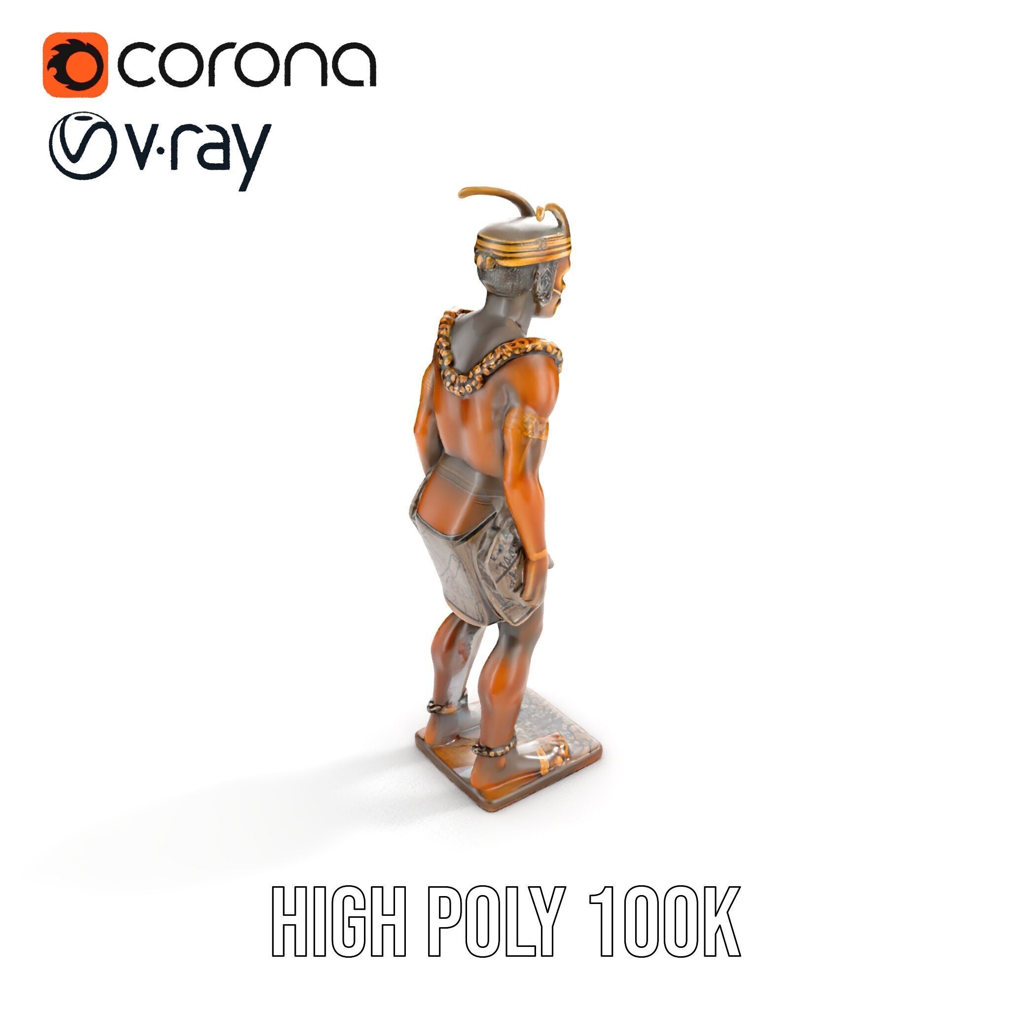 Ancient Tribal Warrior Model Pack Low-poly 3D model_28