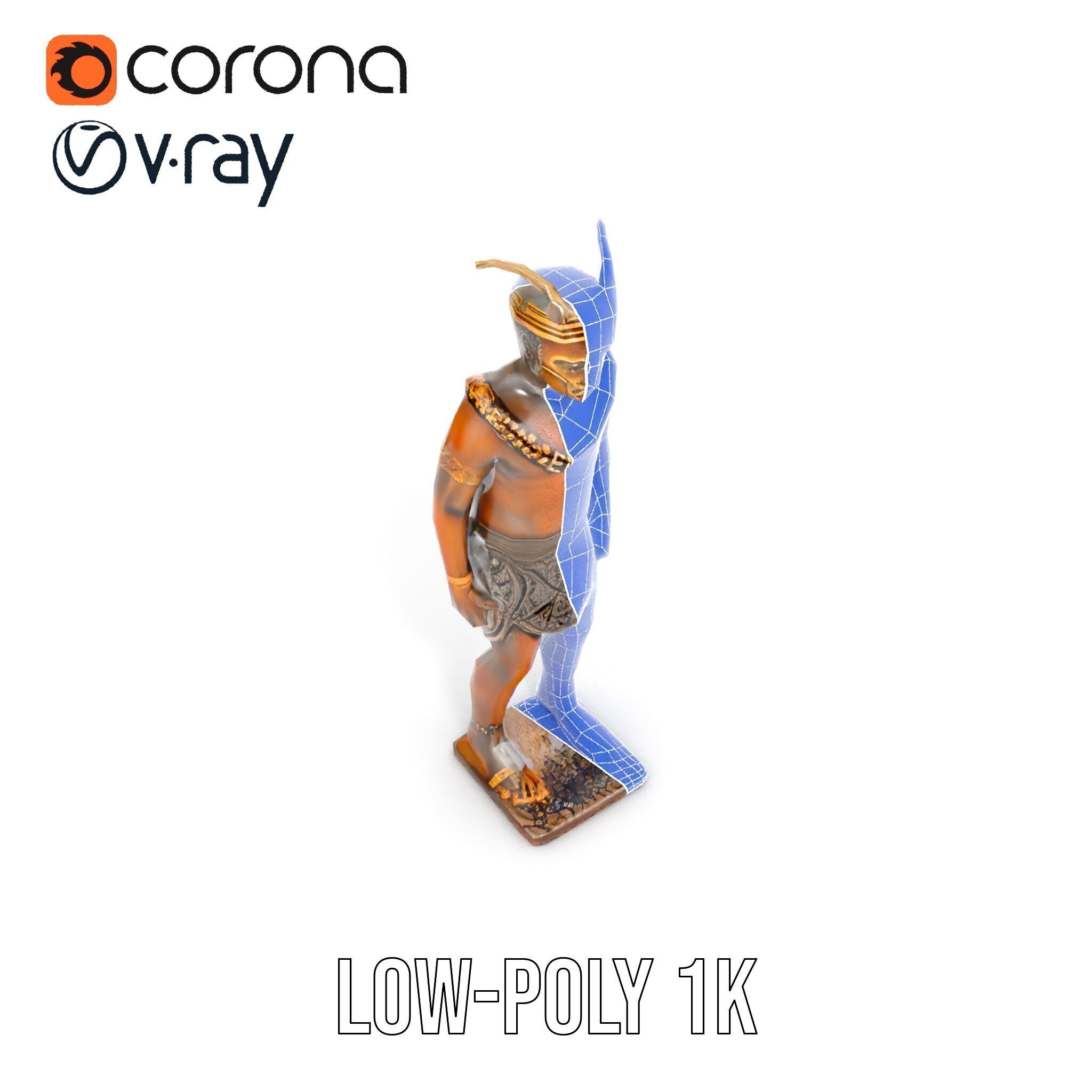 Ancient Tribal Warrior Model Pack Low-poly 3D model_16