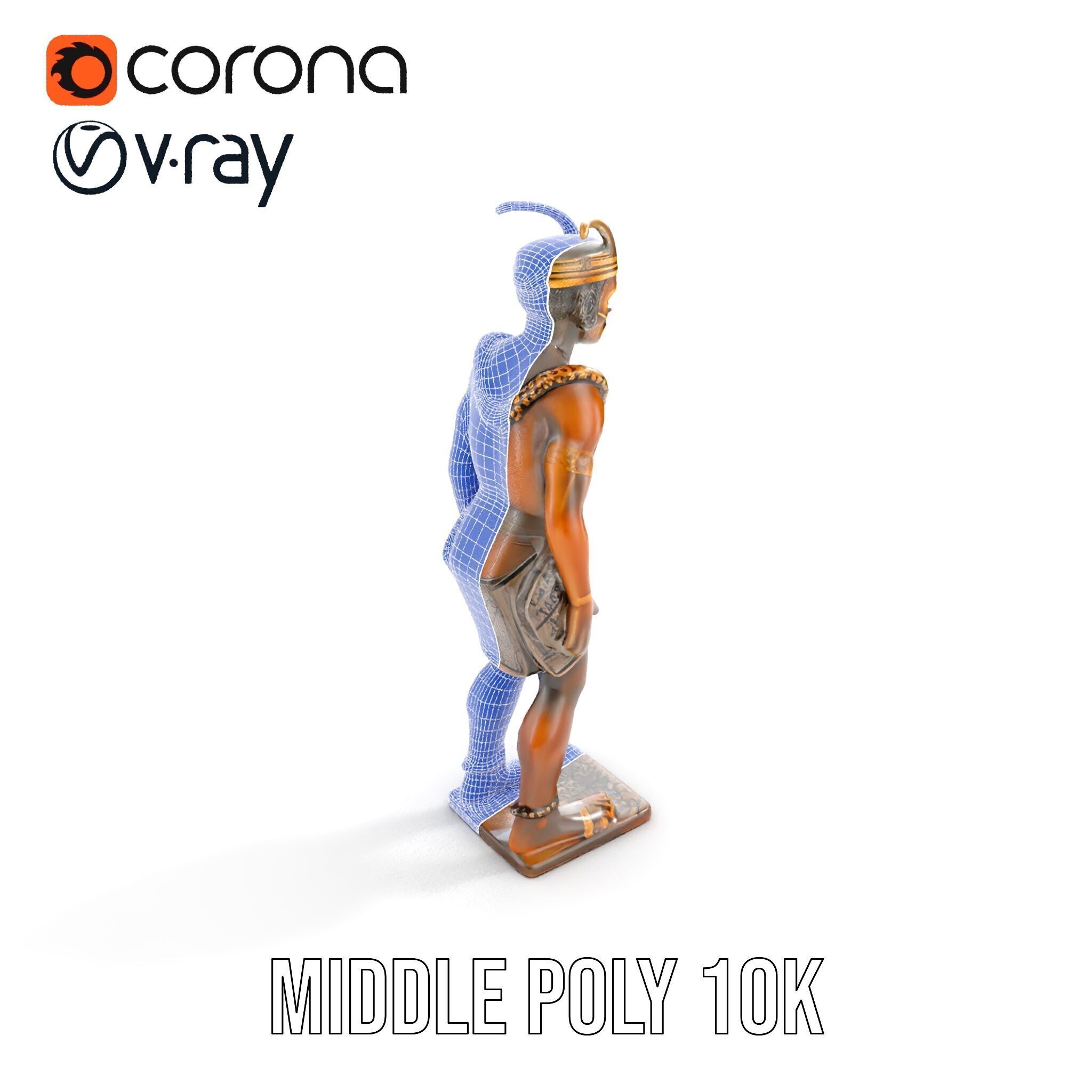 Ancient Tribal Warrior Model Pack Low-poly 3D model_17