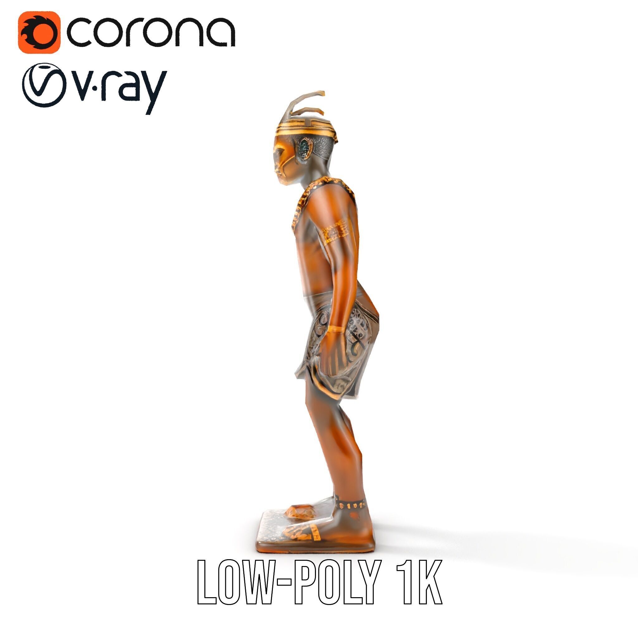 Ancient Tribal Warrior Model Pack Low-poly 3D model_7