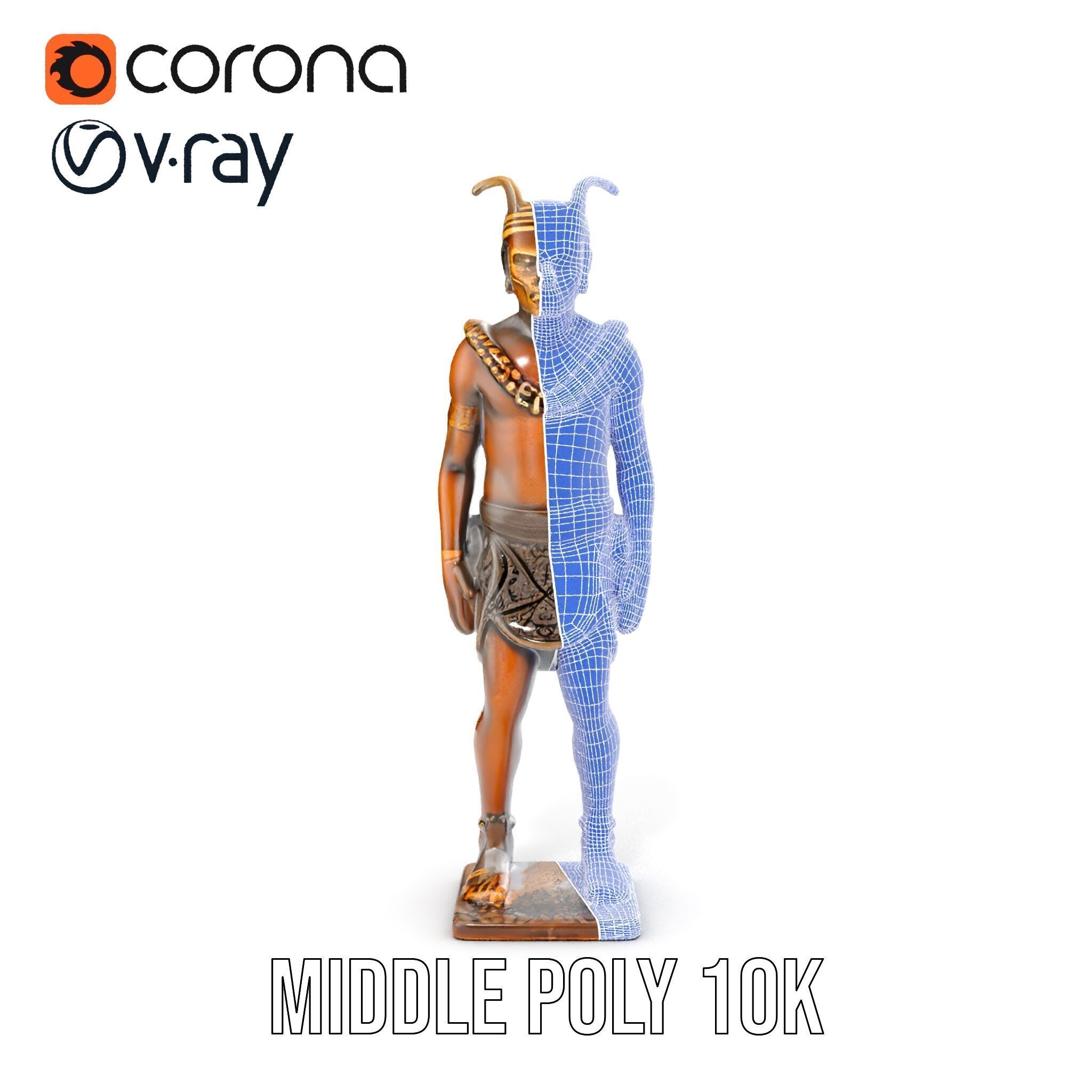 Ancient Tribal Warrior Model Pack Low-poly 3D model_15