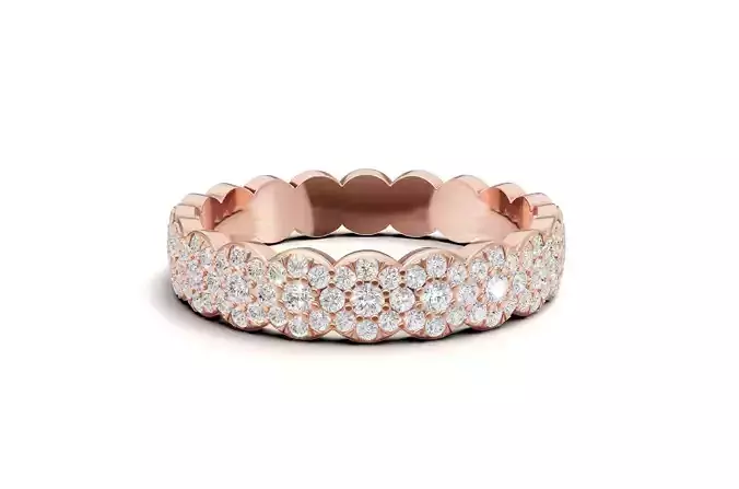 Pave Set Diamond Wedding Band