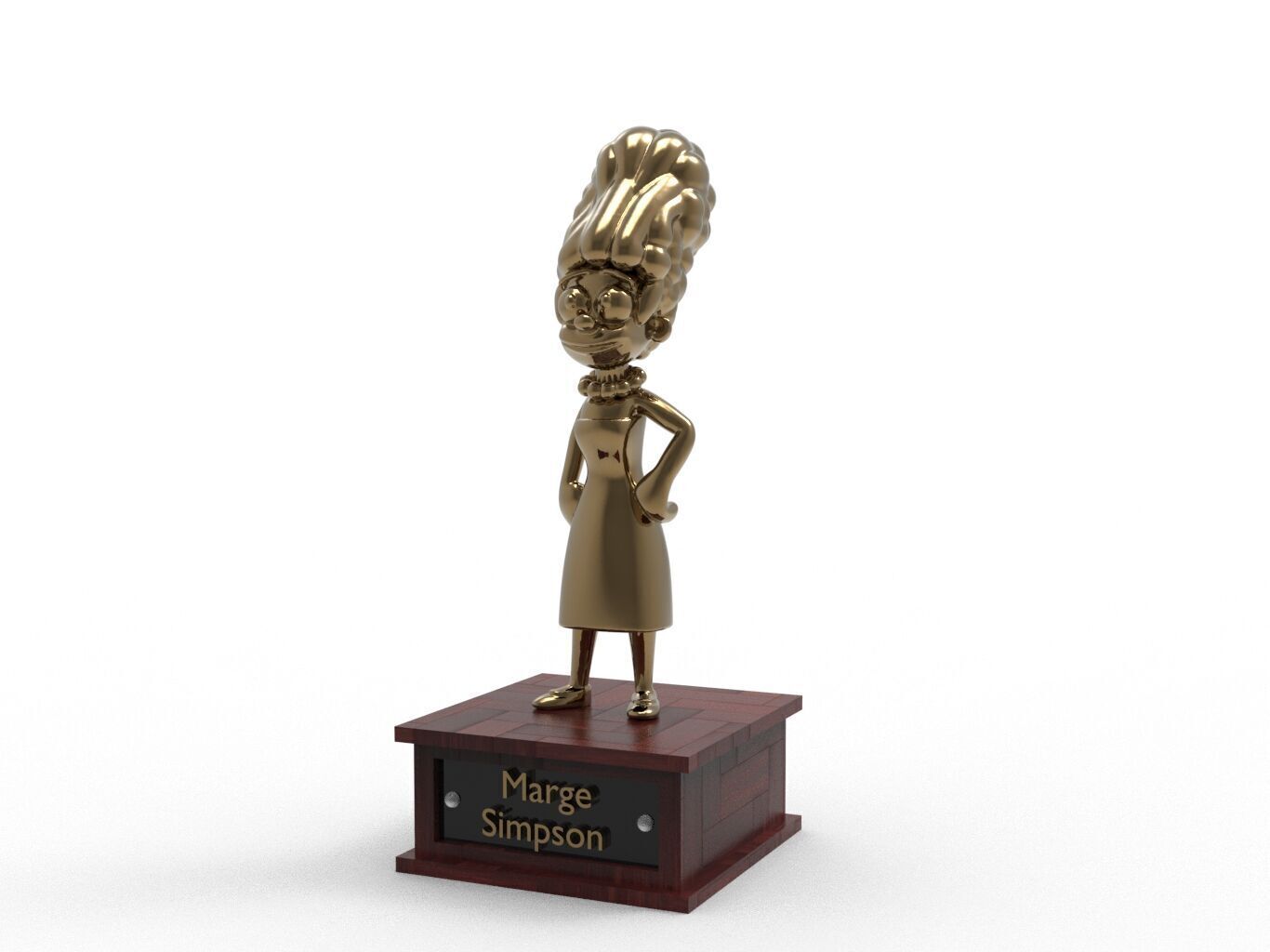 Marge Simpson Cartoon Figure Low-poly 3D model_2