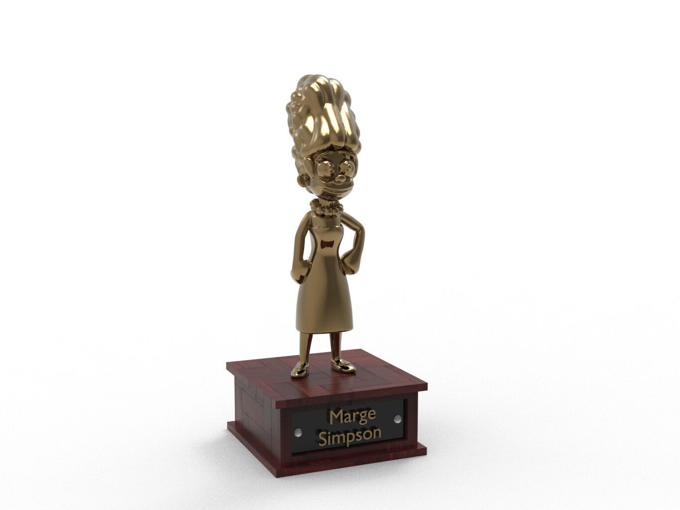 Marge Simpson Cartoon Figure Low-poly 3D model_1