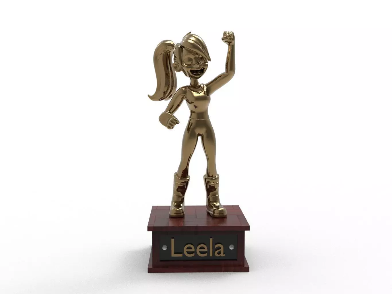 Leela Cartoon Figure Low-poly 3D model_0