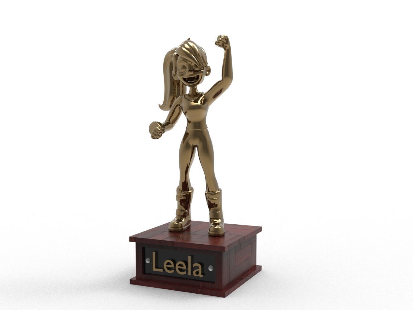 Leela Cartoon Figure Low-poly 3D model_2