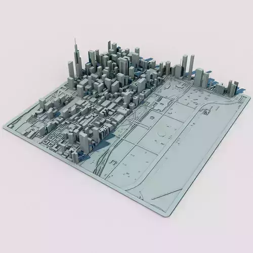 Chicago City Illinois United States 3D print model