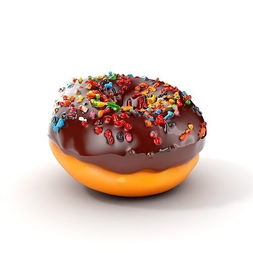 Chocolate Glazed Donut with Sprinkles D Model Pack Low-poly 3D model