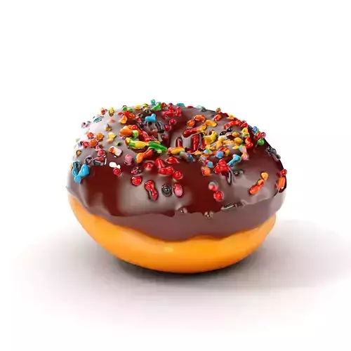 Chocolate Glazed Donut with Sprinkles D Model Pack Low-poly 3D model