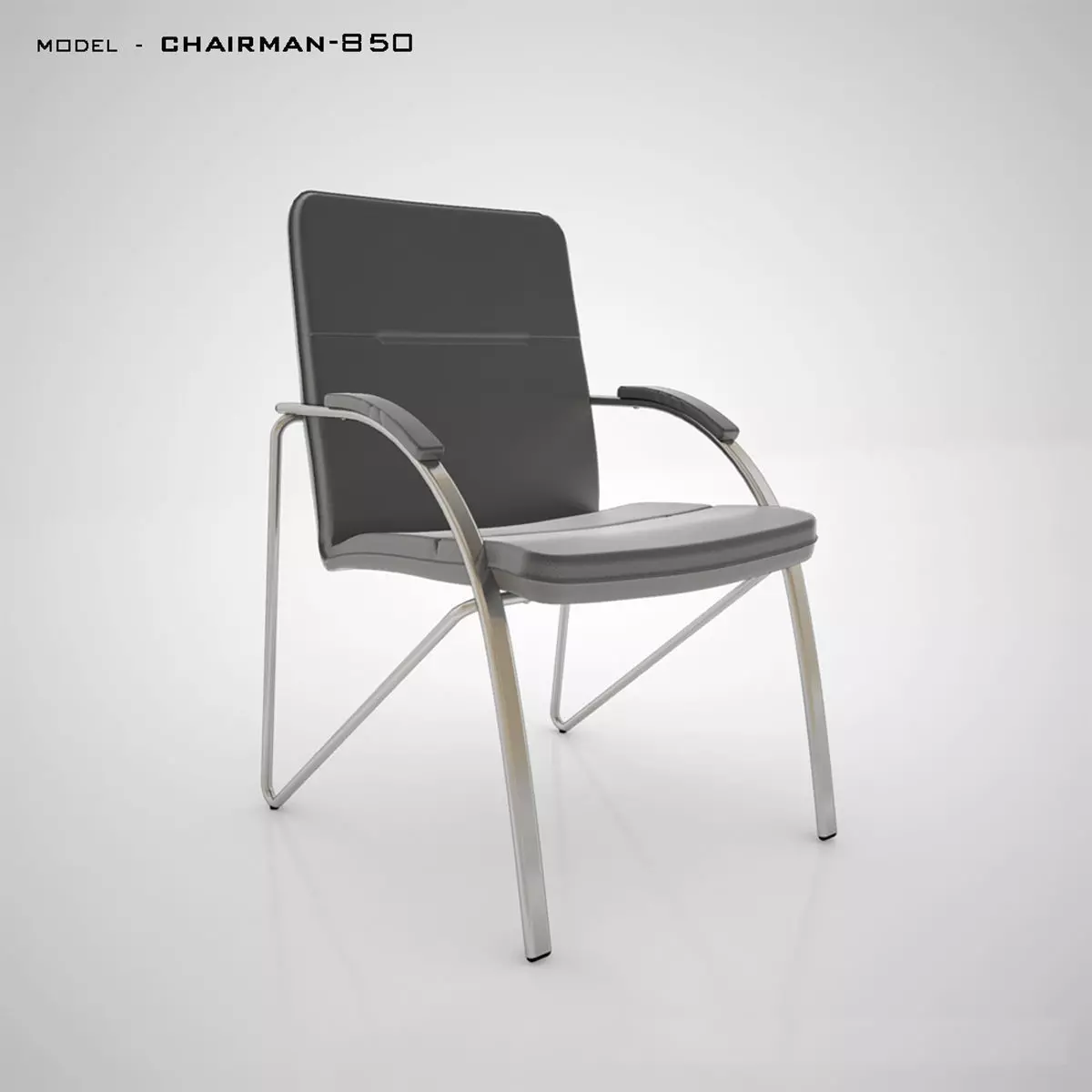 Chair office with metal frame 3D model_0