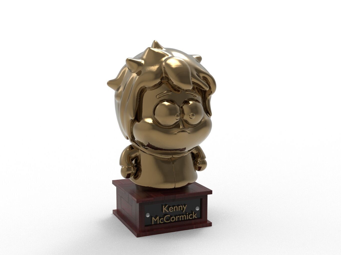 Kenny McCormick Cartoon Figure Low-poly 3D model_1