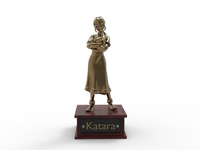 Katara Cartoon Figure Low-poly 3D model
