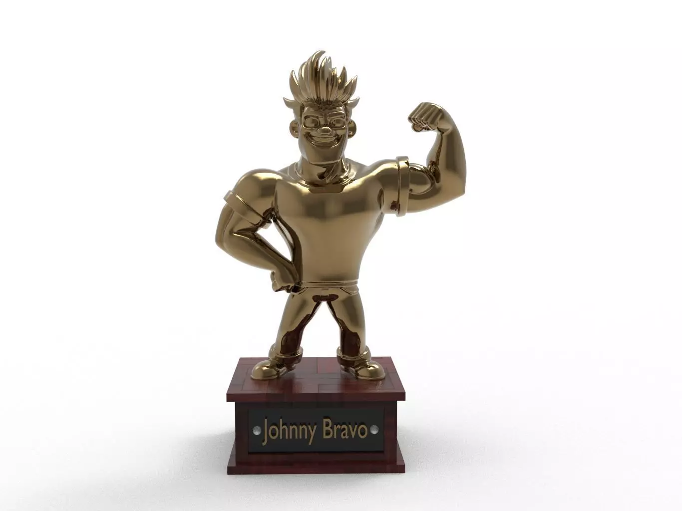 Johnny Bravo Cartoon Figure Low-poly 3D model
