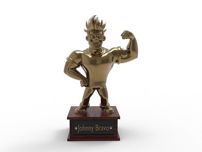 Johnny Bravo Cartoon Figure Low-poly 3D model
