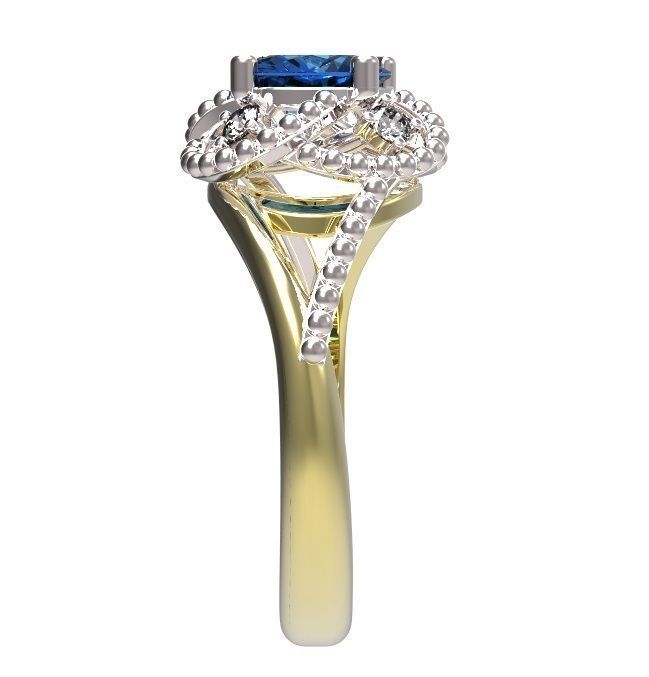 Ring sapphire and diamond 3D print model_6