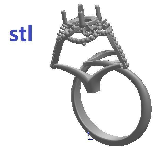 Ring sapphire and diamond 3D print model_9
