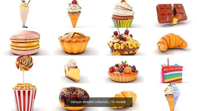 cartoon dessert collection 