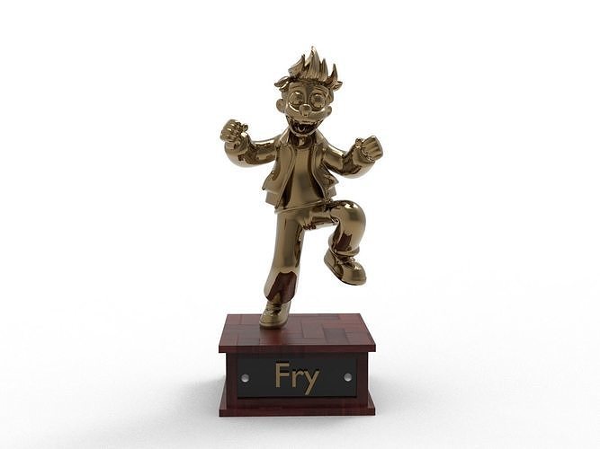 Fry Cartoon Figure Low-poly 3D model
