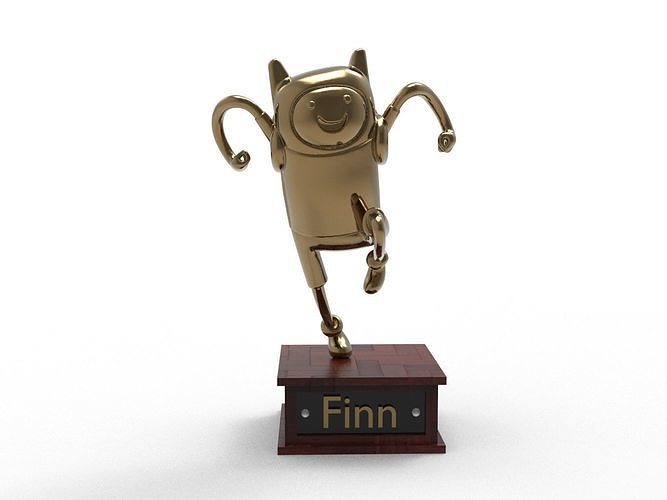 Finn Cartoon Figure Low-poly 3D model