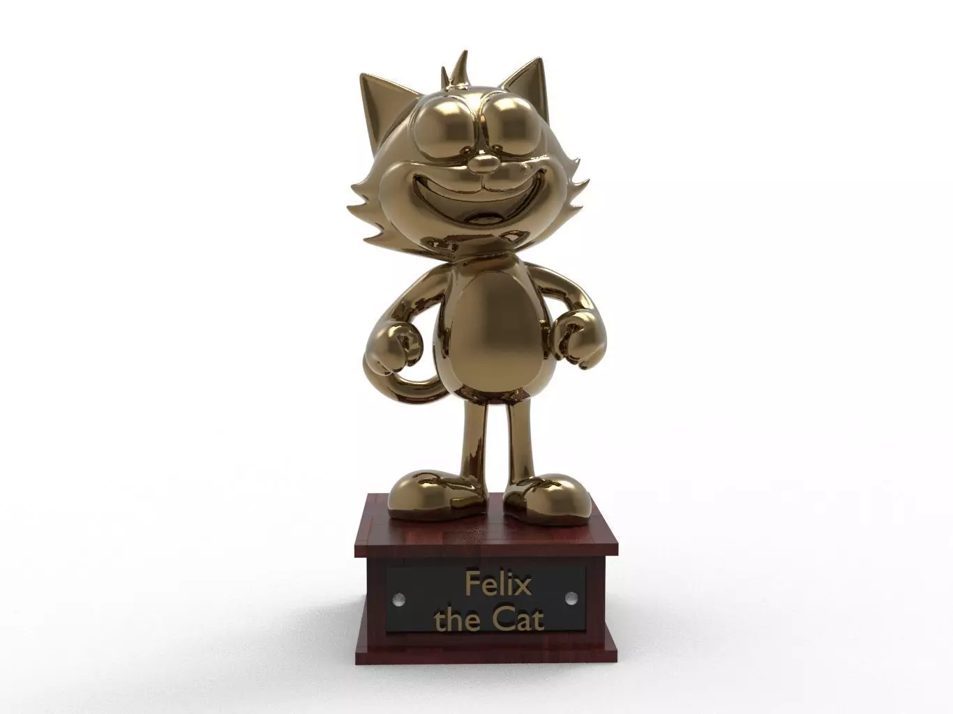 Felix the Cat Cartoon Figure Low-poly 3D model_0