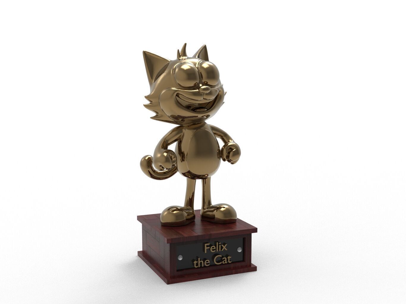 Felix the Cat Cartoon Figure Low-poly 3D model_1