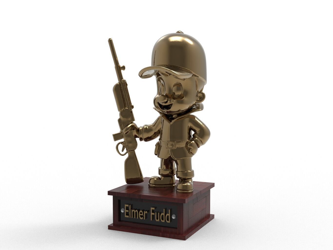 Elmer Fudd Cartoon Figure Low-poly 3D model_2