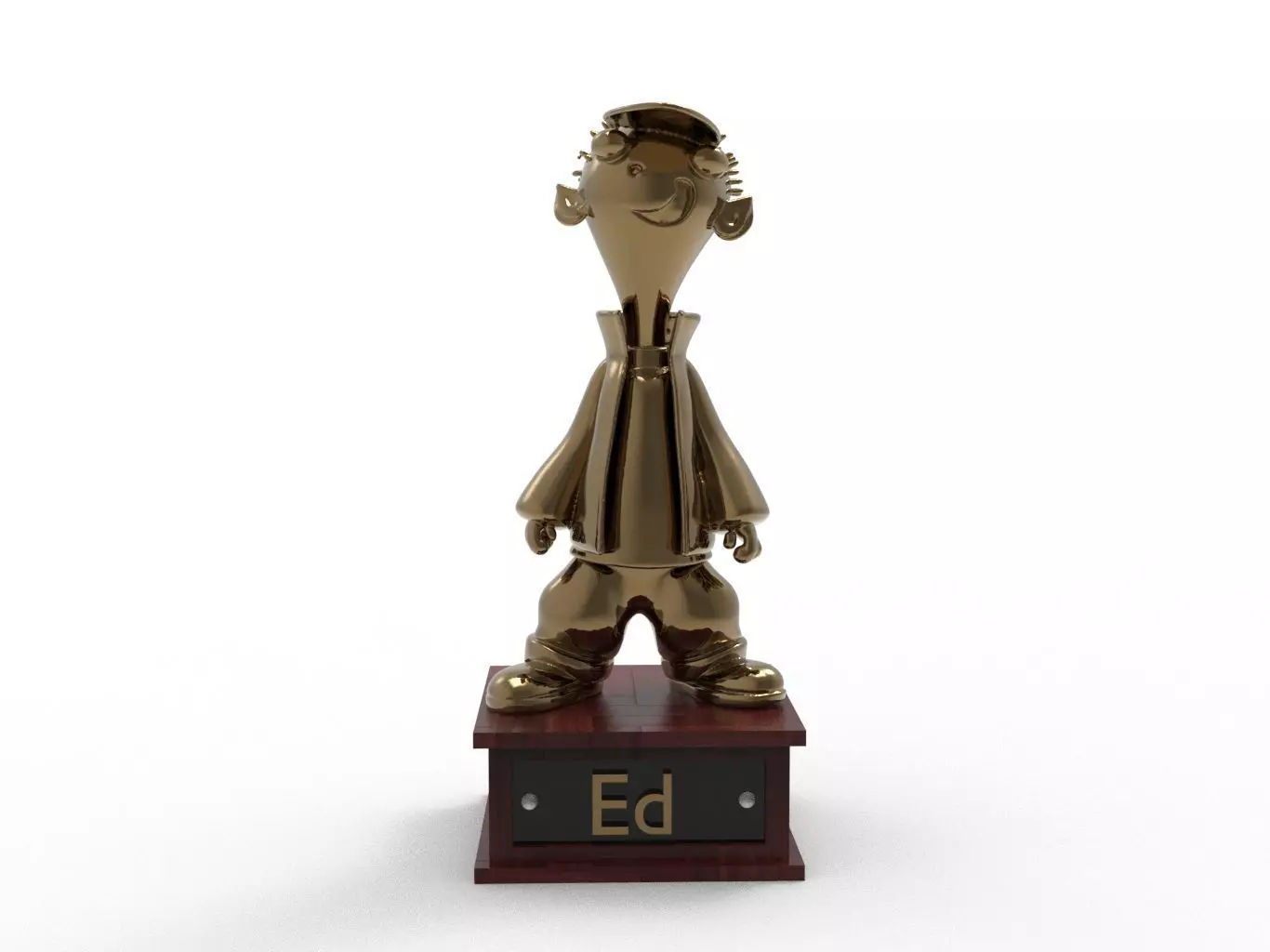 Ed Cartoon Figure Low-poly 3D model_0