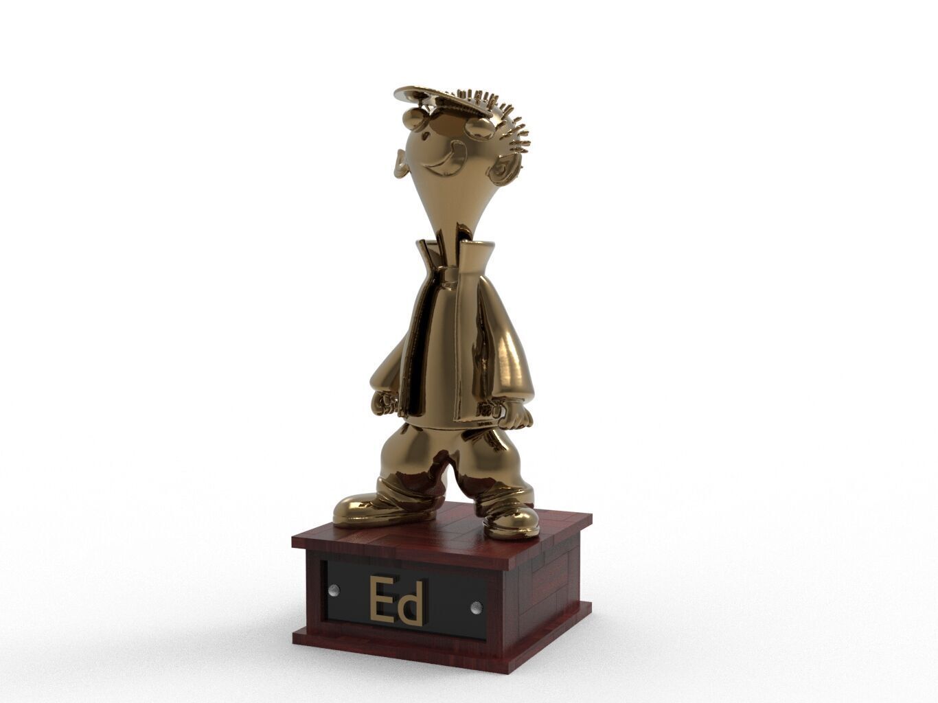 Ed Cartoon Figure Low-poly 3D model_2